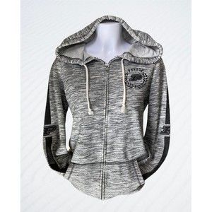 Victoria’s Secret Pink Zip Up Purdue Hoodie Boilermakers Grey and Black Size XS